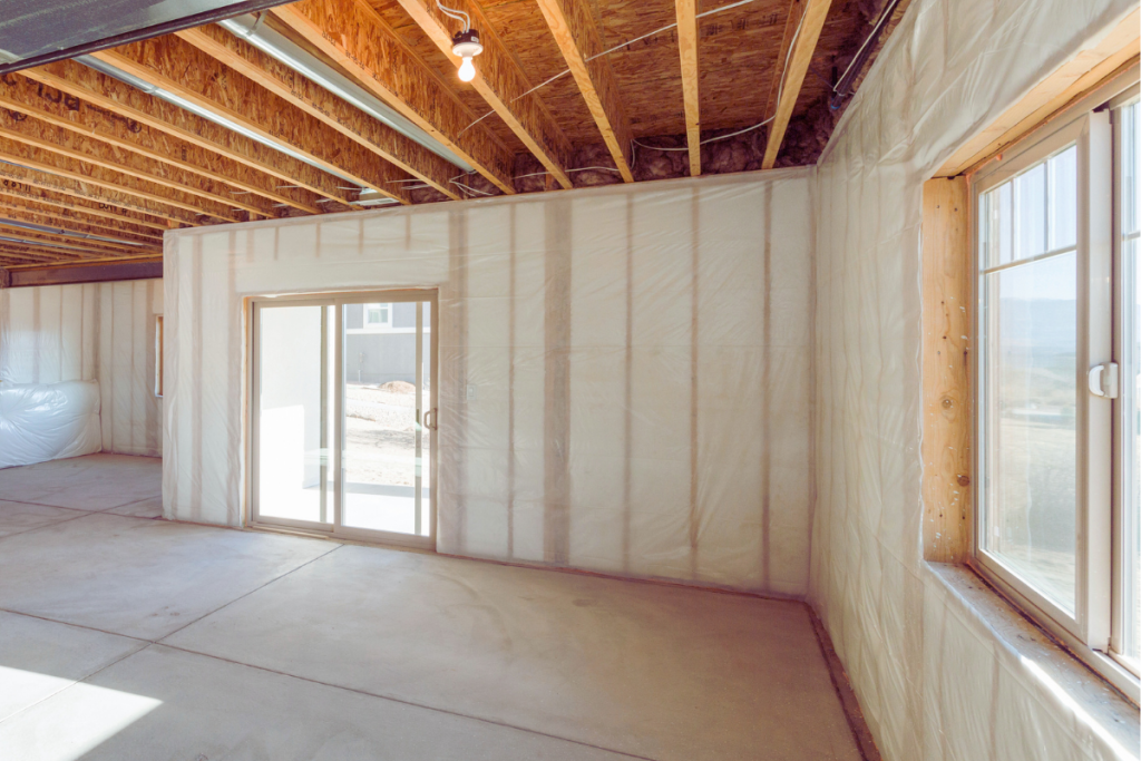 basement with water vapor in place